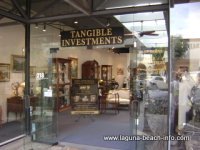 Tangible Investments Store, specializing in  coins, paintings, antique furniture, and jewelry, Laguna Beach Shops, Laguna Beach, California