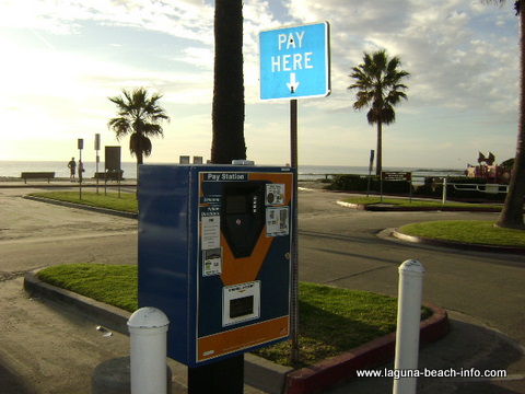 Metered Parking at Aliso Beach Laguna Beach, California