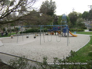 More childrens playground equipment and swings at Bluebird Park, Laguna Beach Parks