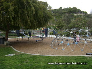 Childrens playground equipment at Bluebird Park, Laguna Beach Parks