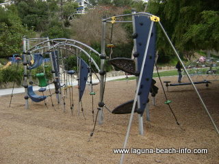 Childrens and kids playground climbing equipment at Bluebird Park, Laguna Beach Parks