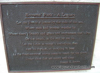 Brown's Park poem plaque, Laguna Beach Parks