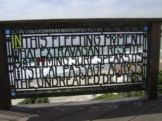 Brown's Park stained glass fence rail, Laguna Beach Parks