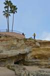 Firefighters practicing cliffside rescue