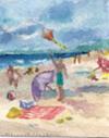 Beach Day<br>Watercolor Painting by Karen Styron Stone