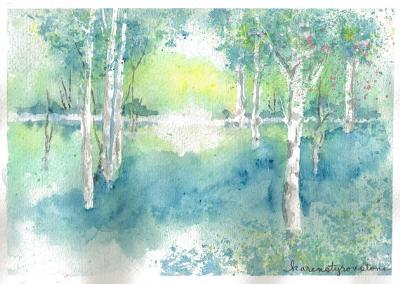 Case of the Blues<br>Watercolor Painting by Karen Styron Stone